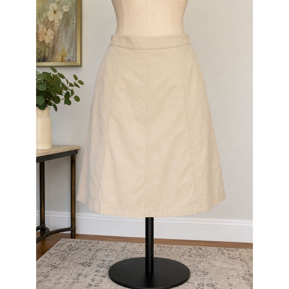 L.L.Bean Classic Fit Khaki A-Line Skirt | Women's Size 10